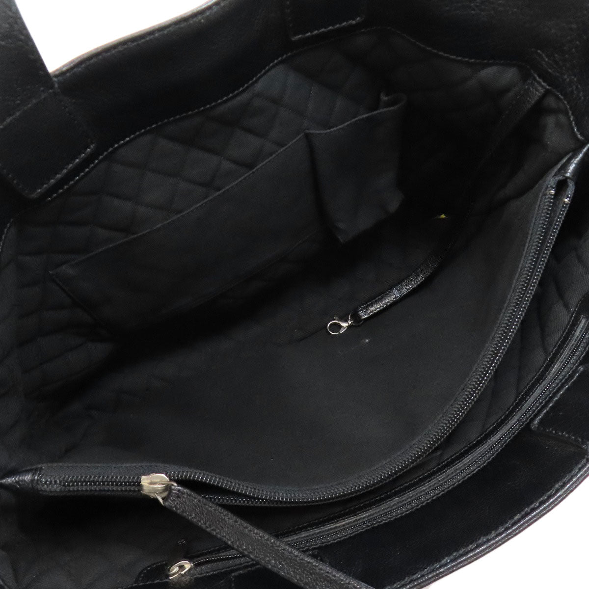 CHANEL COCO Mark Punching SilverHardware Tote Bag Calf Ladies [Used]