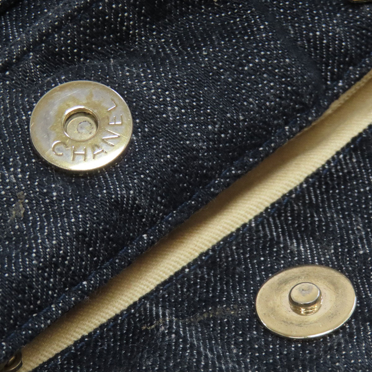 CHANEL Night Flight ChainShoulder GoldHardware Tote Bag Denim Ladies [Used]
