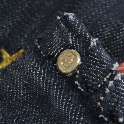 CHANEL Night Flight ChainShoulder GoldHardware Tote Bag Denim Ladies [Used]