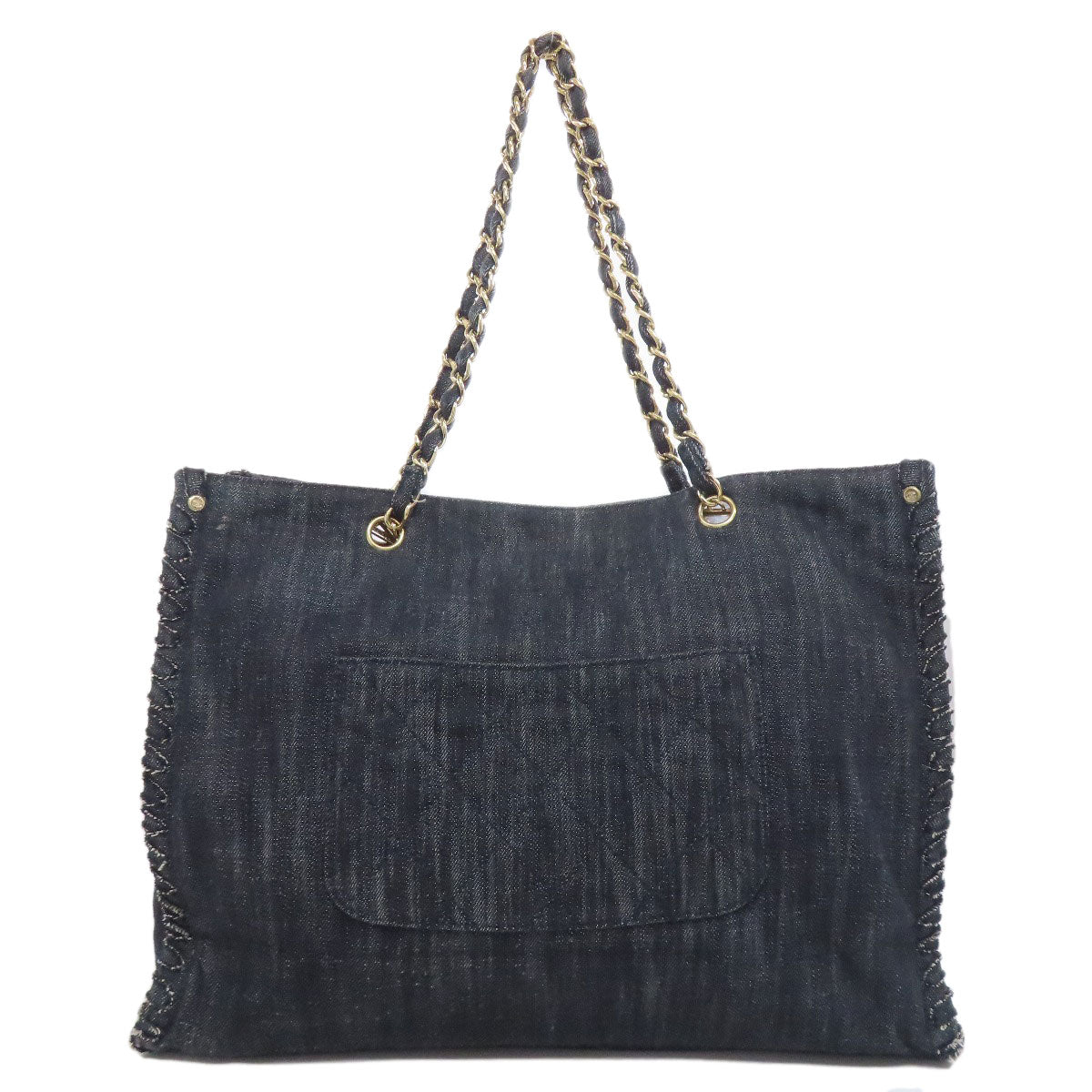 CHANEL Night Flight ChainShoulder GoldHardware Tote Bag Denim Ladies [Used]