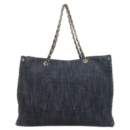 CHANEL Night Flight ChainShoulder GoldHardware Tote Bag Denim Ladies [Used]