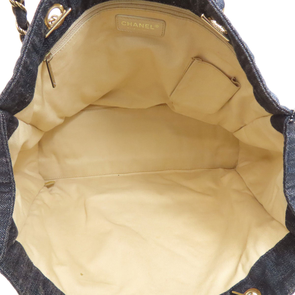 CHANEL Night Flight ChainShoulder GoldHardware Tote Bag Denim Ladies [Used]