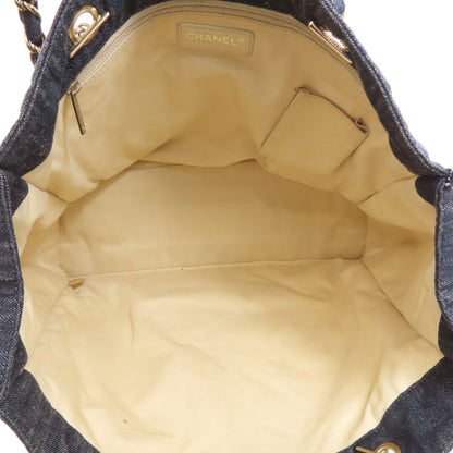 CHANEL Night Flight ChainShoulder GoldHardware Tote Bag Denim Ladies [Used]