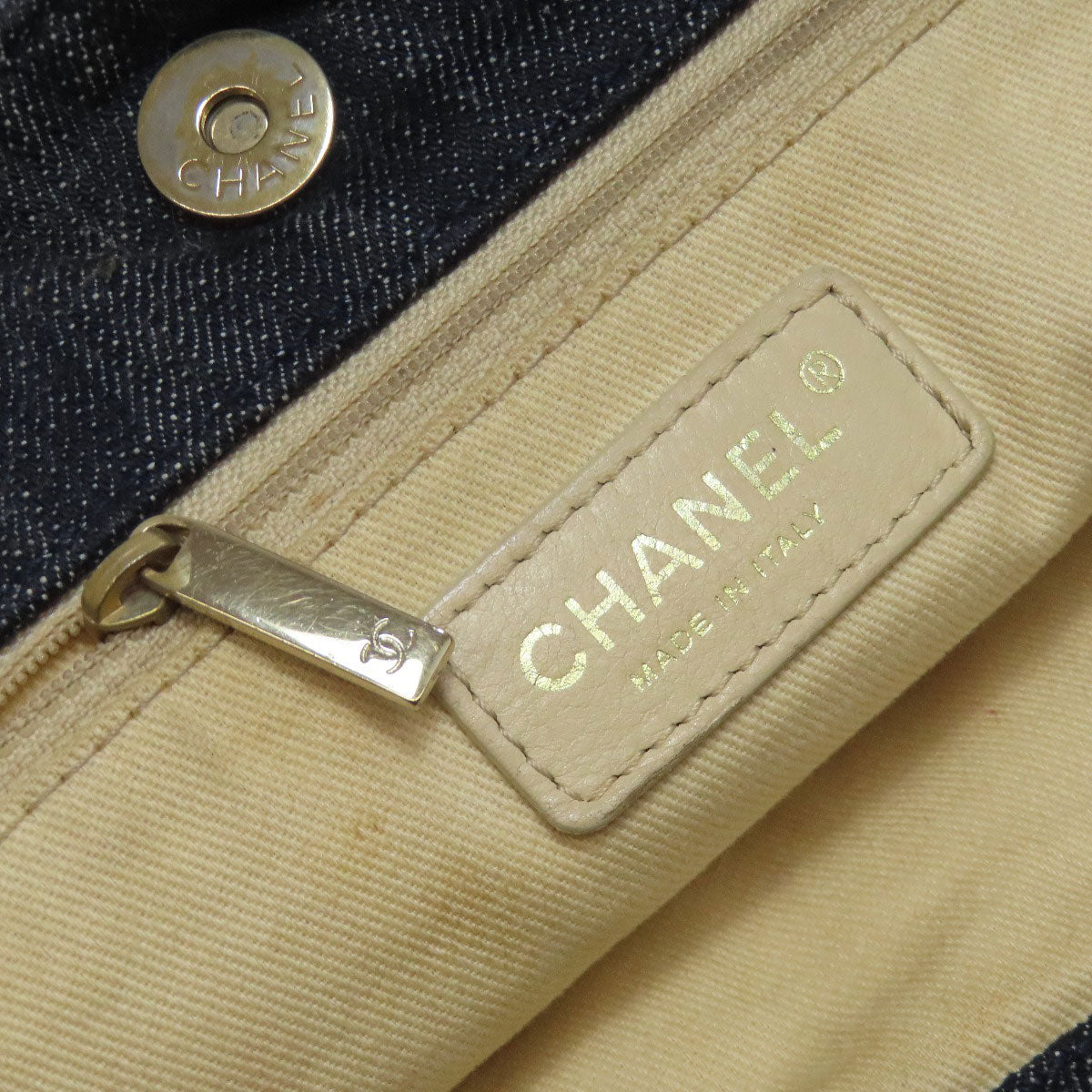 CHANEL Night Flight ChainShoulder GoldHardware Tote Bag Denim Ladies [Used]