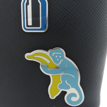 PRADA   Pin Badge Rabbit Lip 2WAY Handbag  Safiano LeatherLadies [Used]