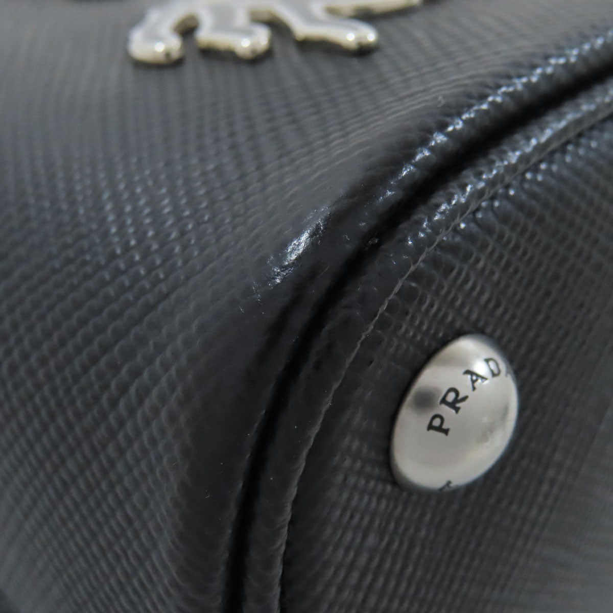 PRADA   Pin Badge Rabbit Lip 2WAY Handbag  Safiano LeatherLadies [Used]