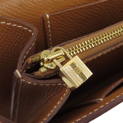 HERMES KellyToGo Gold GoldHardware Long wallet (with coin pocket) Epsom Ladies [Used]