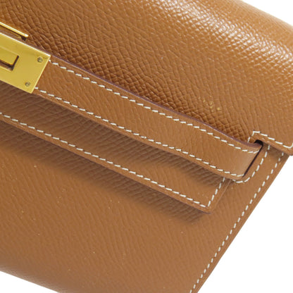 HERMES KellyToGo Gold GoldHardware Long wallet (with coin pocket) Epsom Ladies [Used]