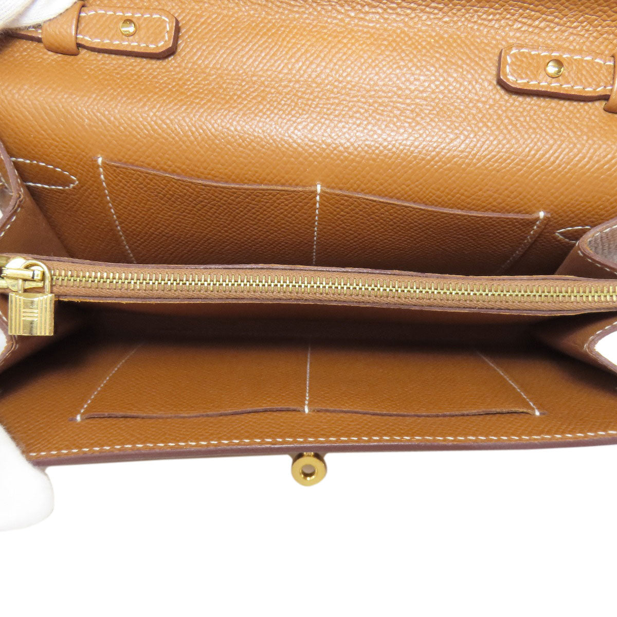 HERMES KellyToGo Gold GoldHardware Long wallet (with coin pocket) Epsom Ladies [Used]