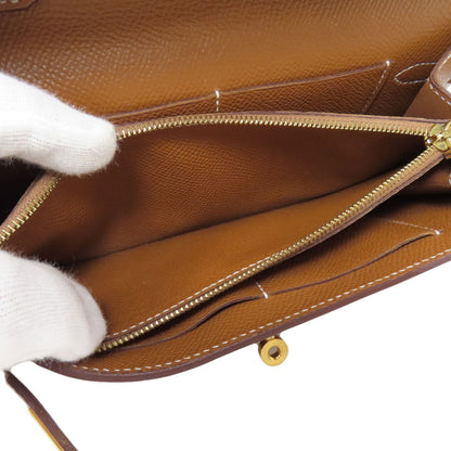 HERMES KellyToGo Gold GoldHardware Long wallet (with coin pocket) Epsom Ladies [Used]