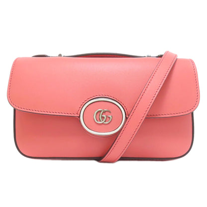 GUCCI 379722 Double G Logo Mini Chain Shoulder 2WAY Shoulder Bag Leather Ladies [Used]