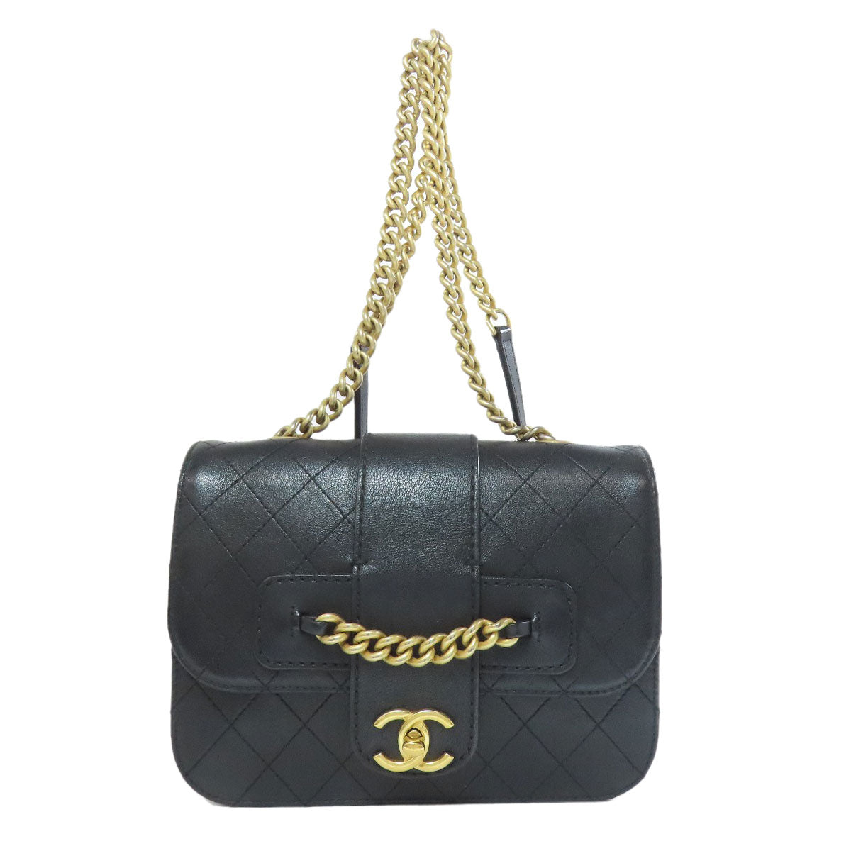CHANEL COCO Mark ChainShoulder GoldHardware Shoulder Bag Calf Ladies [Used]