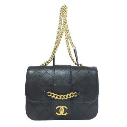 CHANEL COCO Mark ChainShoulder GoldHardware Shoulder Bag Calf Ladies [Used]