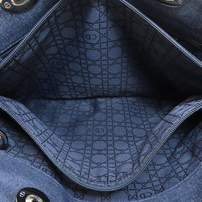 CHRISTIAN DIOR Lady Dior Cannage Tote 2WAY Handbag Denim Ladies [Used]