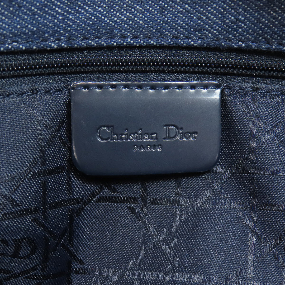 CHRISTIAN DIOR Lady Dior Cannage Tote 2WAY Handbag Denim Ladies [Used]