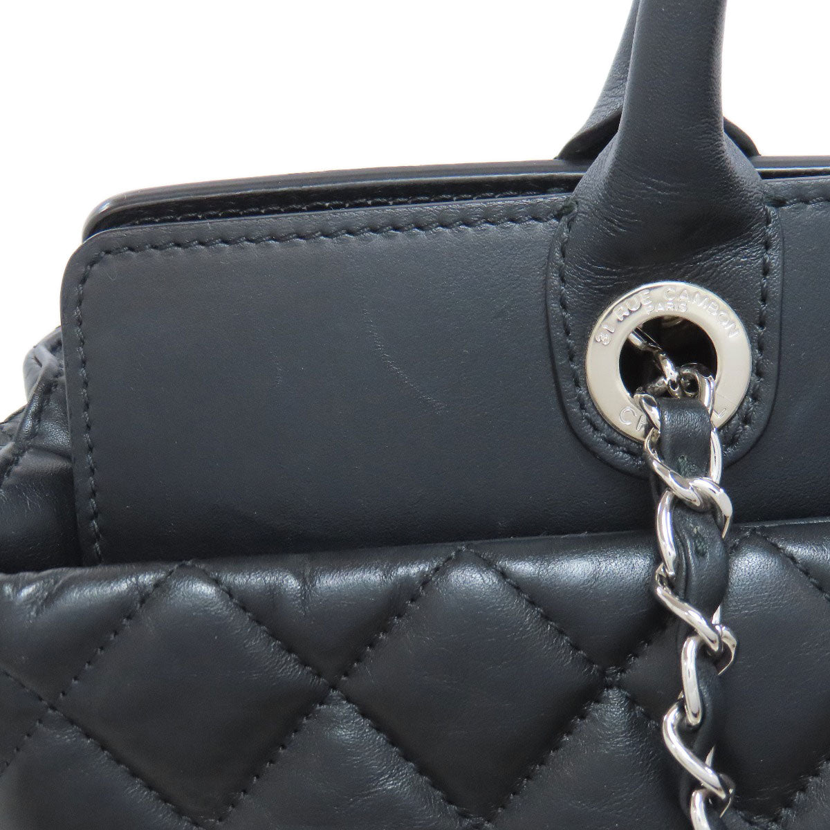 CHANEL Matelasse 2WAY SilverHardware Tote Bag Leather Ladies [Used]