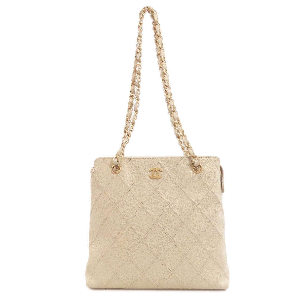 CHANEL Matelasse Chain Bag COCO Mark GoldHardware Tote Bag Grained Calfskin Skin Ladies [Used]