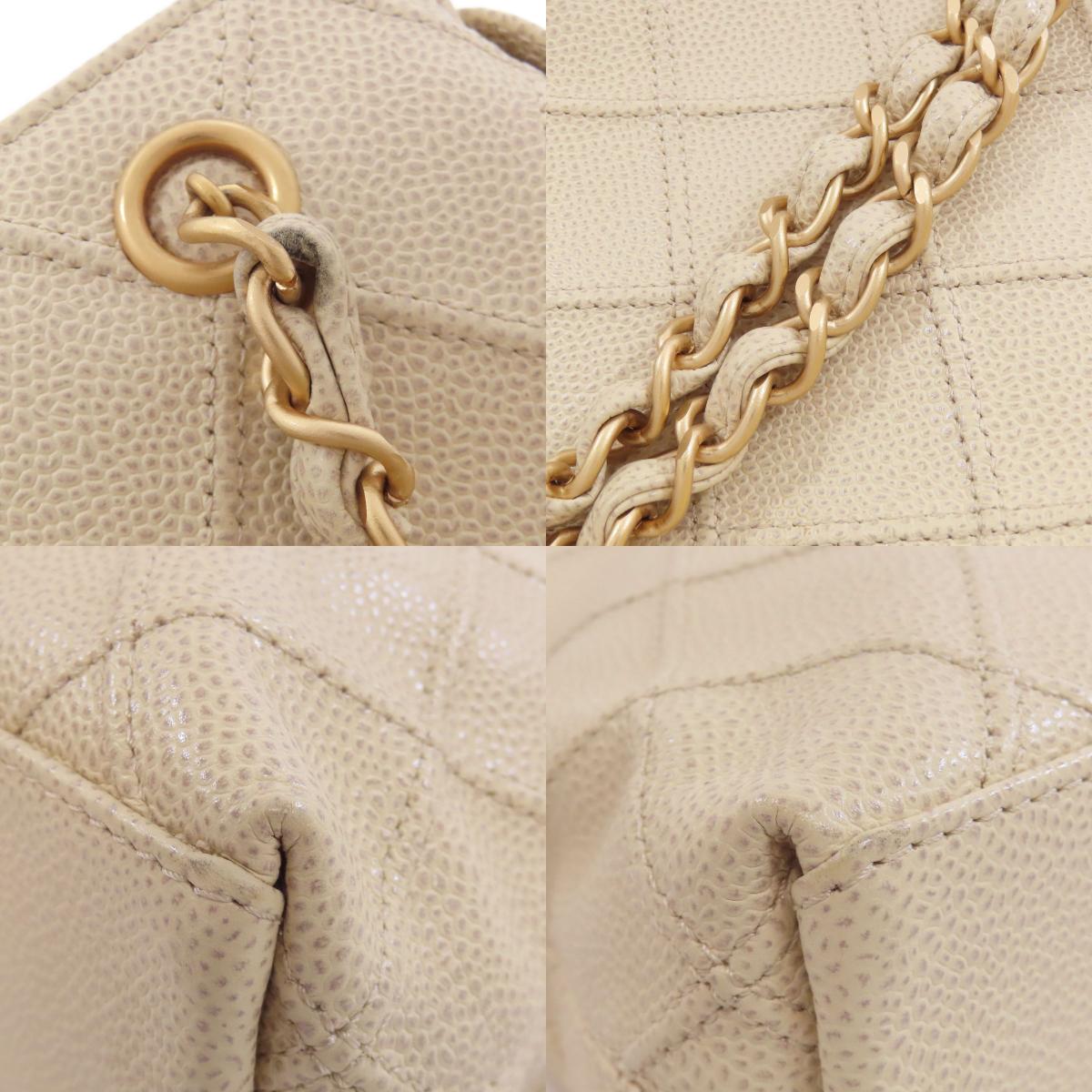 CHANEL Matelasse Chain Bag COCO Mark GoldHardware Tote Bag Grained Calfskin Skin Ladies [Used]