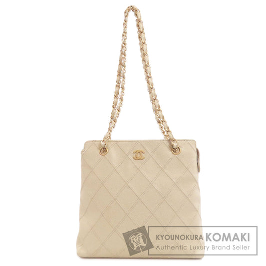 CHANEL Matelasse Chain Bag COCO Mark GoldHardware Tote Bag Grained Calfskin Skin Ladies [Used]
