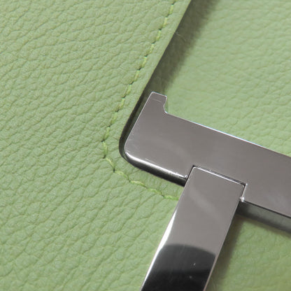 HERMES Constance Long To Go Vert Cricket SilverHardware Long wallet (with coin pocket) Evercolor Ladies [Used]