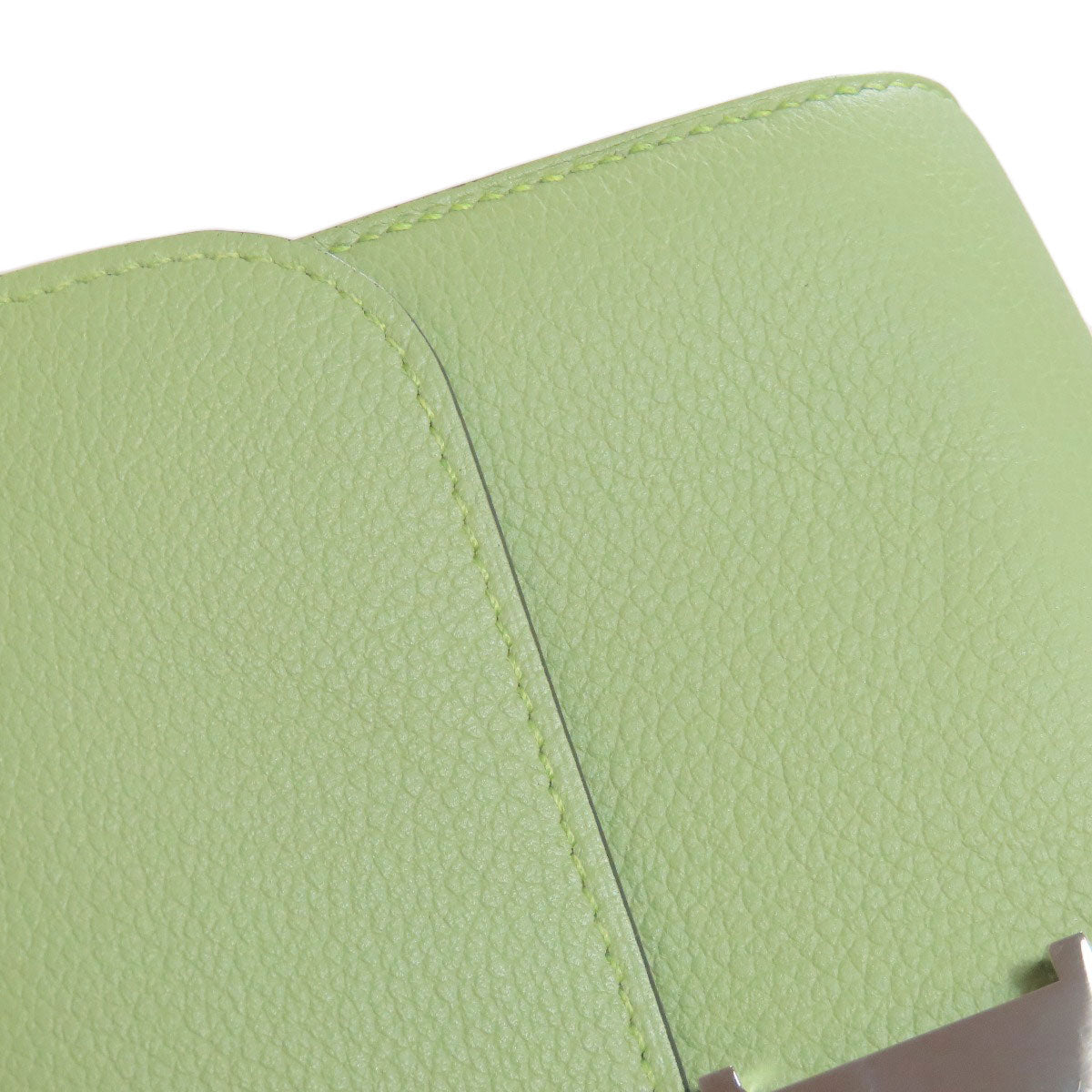 HERMES Constance Long To Go Vert Cricket SilverHardware Long wallet (with coin pocket) Evercolor Ladies [Used]