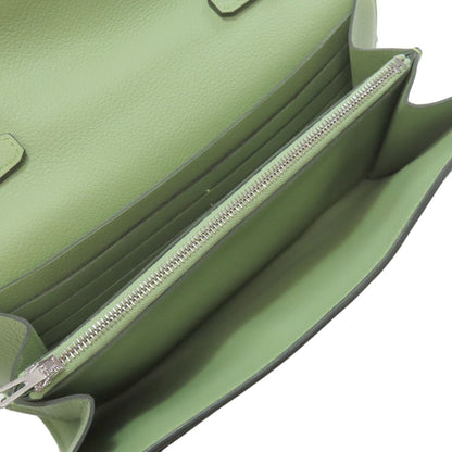 HERMES Constance Long To Go Vert Cricket SilverHardware Long wallet (with coin pocket) Evercolor Ladies [Used]