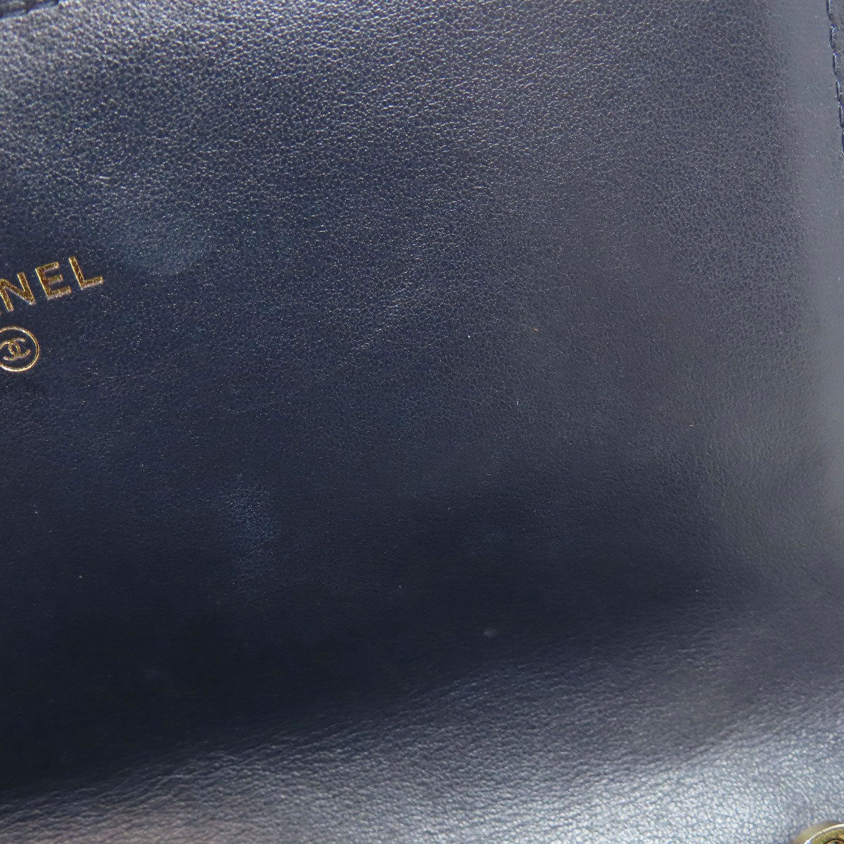 CHANEL Studs COCO Mark GoldHardware Long wallet (with coin pocket) Lambskin Ladies [Used]