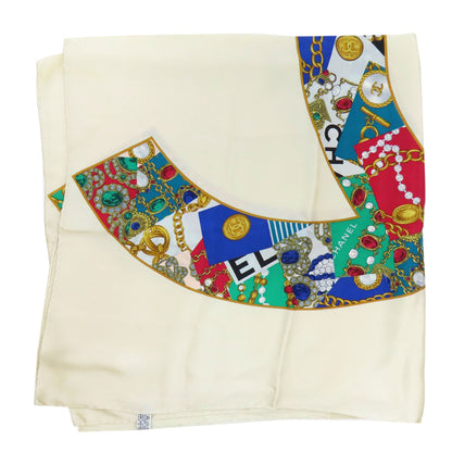 CHANEL Jewelry motif Scarf Silk Ladies [Used]