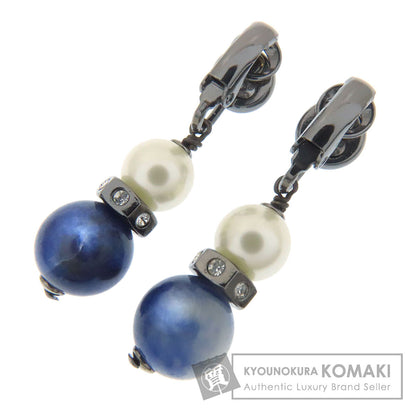 CHANEL COCO Mark Pearl Stone Earring Metal Ladies [Used]