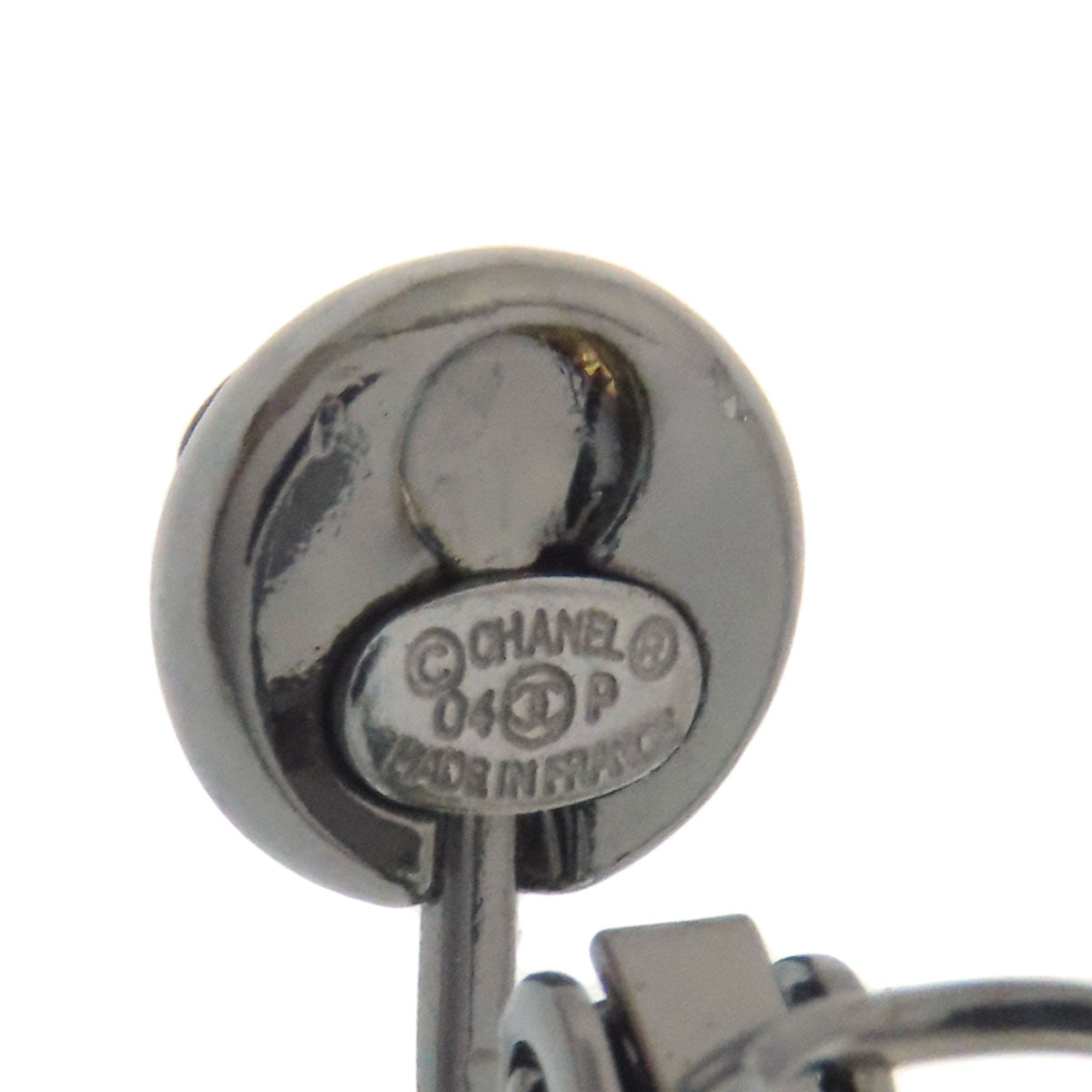 CHANEL COCO Mark Pearl Stone Earring Metal Ladies [Used]