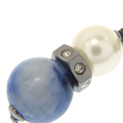 CHANEL COCO Mark Pearl Stone Earring Metal Ladies [Used]