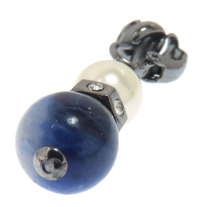 CHANEL COCO Mark Pearl Stone Earring Metal Ladies [Used]