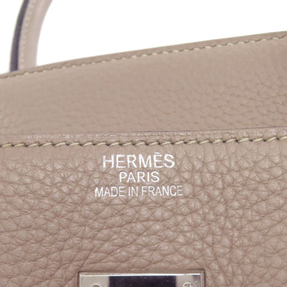 HERMES Birkin 35 Tourtiere Grey Silver Hardware Handbag Taurillon Clemence Ladies [Used]