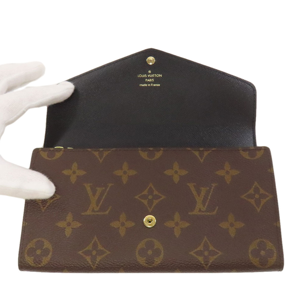 LOUIS VUITTON M80726 Portefeiulle Â· Sarah Long wallet (with coin pocket) Monogram reverse Ladies [Used]