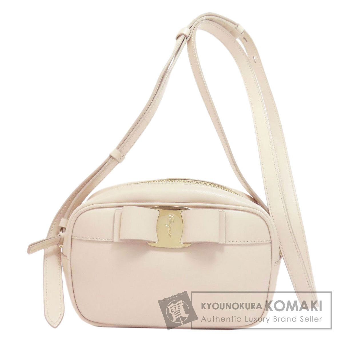 Salvatore Ferragamo Vara ribbon Shoulder Bag Leather Ladies [Used]