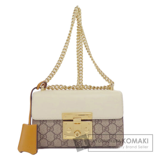 GUCCI 409487 Small Padlock GG Supreme Shoulder Bag PVC LeatherLadies [Used]