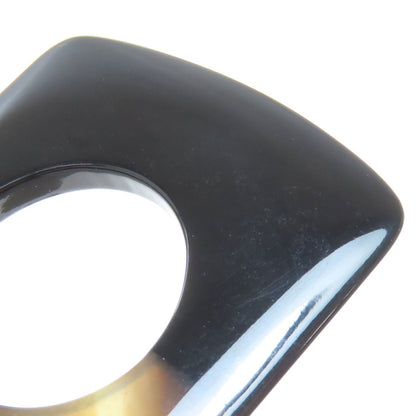 HERMES Dalva Bicolor earring Buffalo horn Ladies [Used]