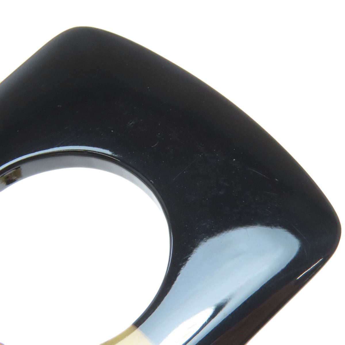 HERMES Dalva Bicolor earring Buffalo horn Ladies [Used]