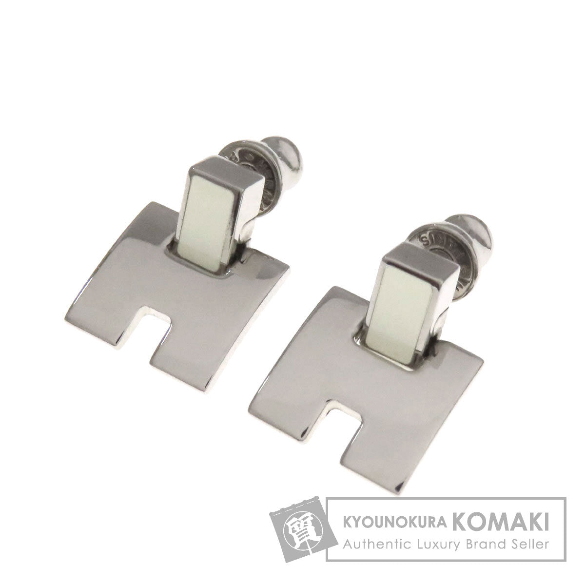 HERMES Irene H motif earring Metal Ladies [Used]