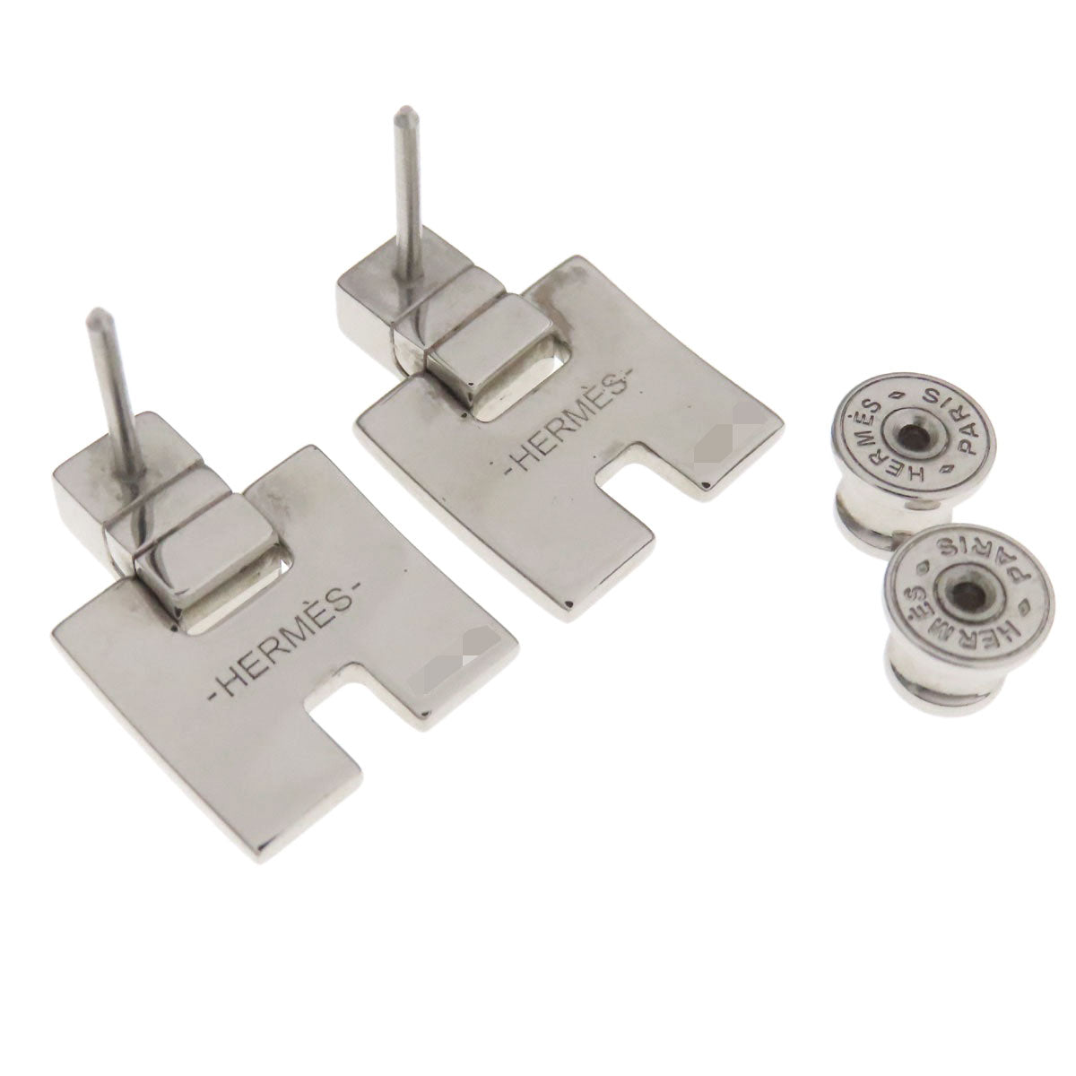 HERMES Irene H motif earring Metal Ladies [Used]