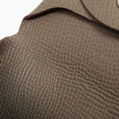 HERMES Bastia Etoupe SilverHardware coin purse Epsom Ladies [Used]