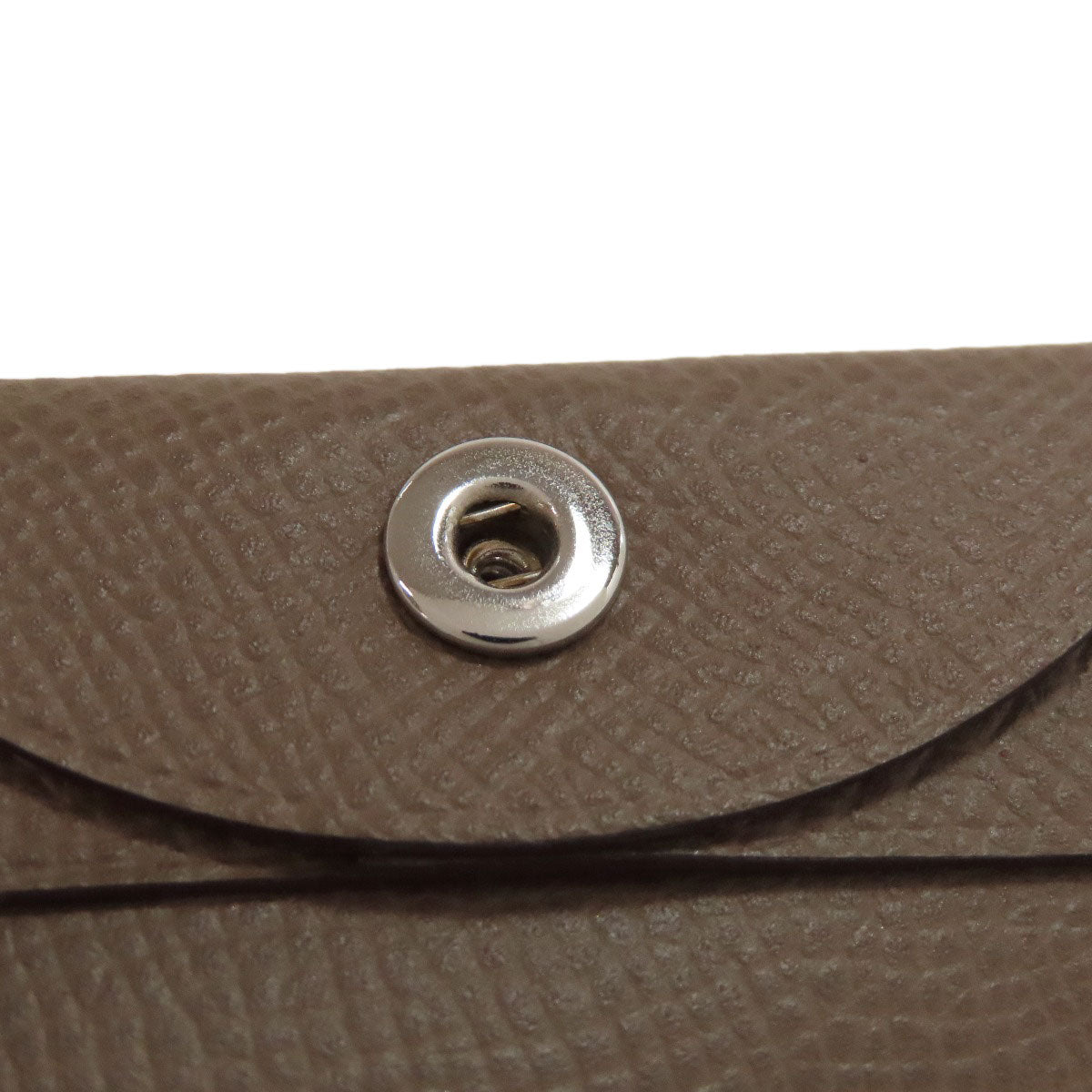 HERMES Bastia Etoupe SilverHardware coin purse Epsom Ladies [Used]