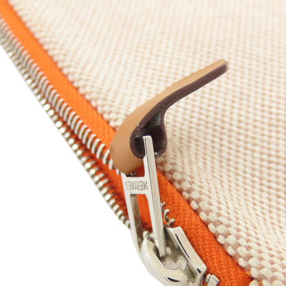 HERMES logo Accessory pouch Canvas Ladies [Used]