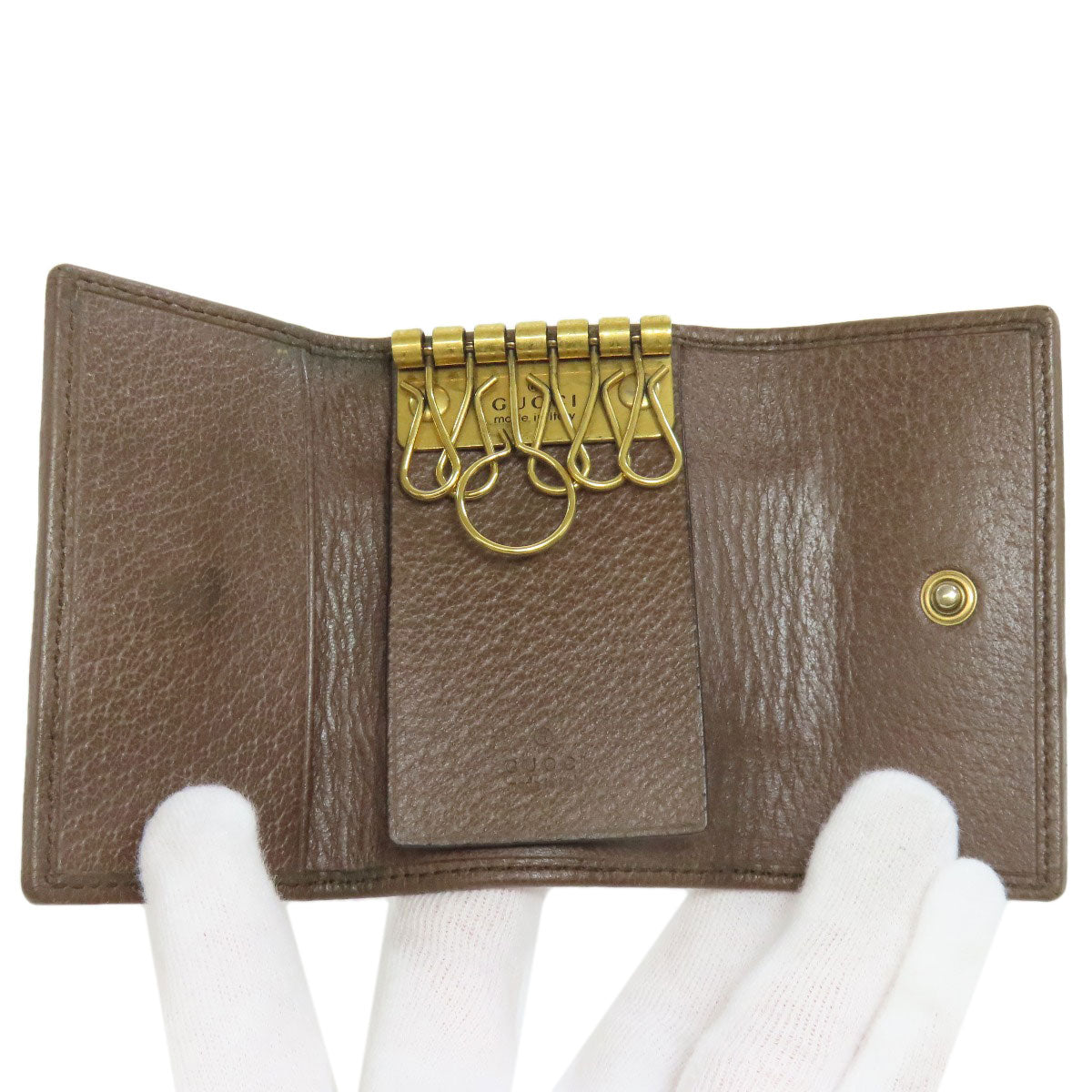 GUCCI 603732 Offdia GG Double G key holder Leather PVCLadies [Used]