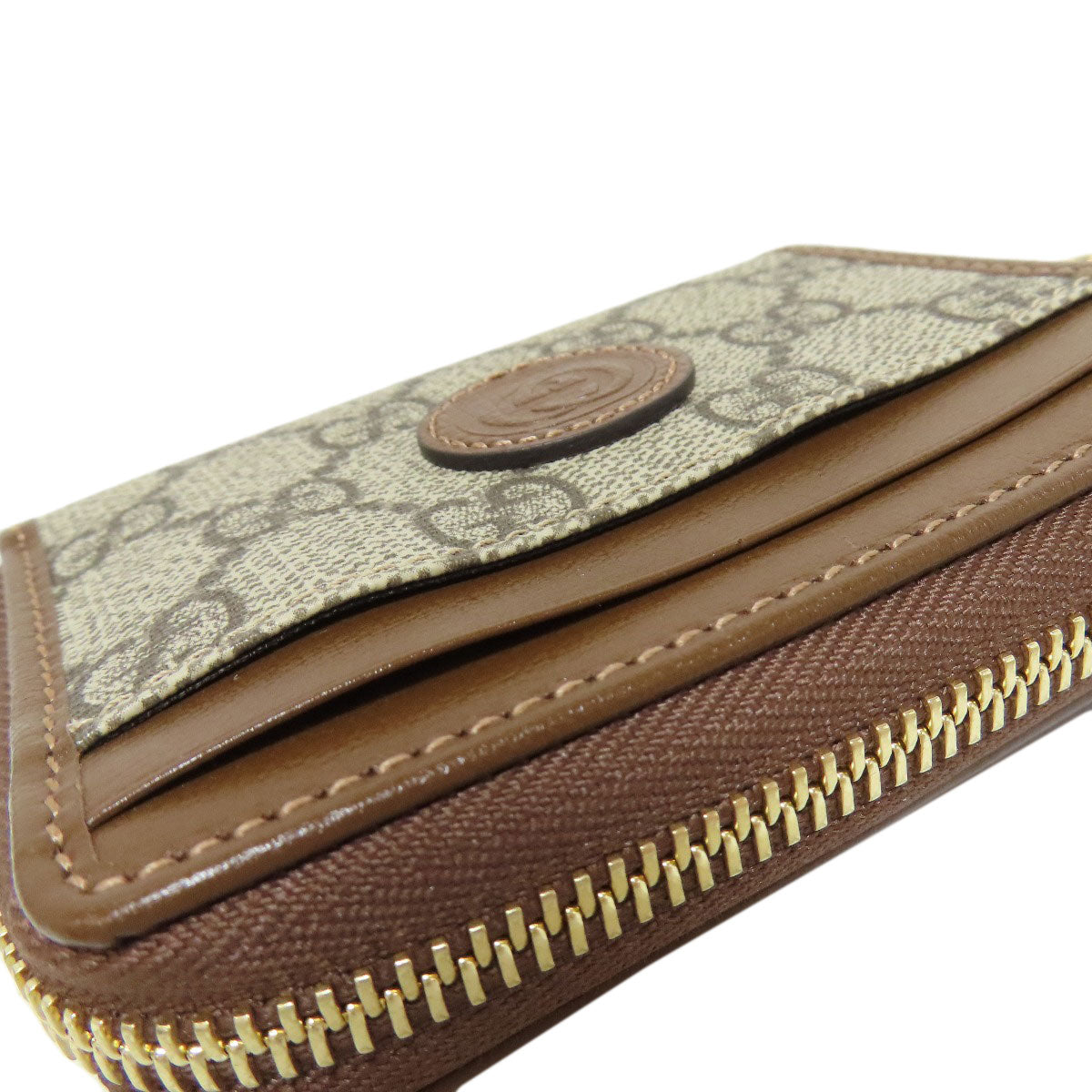 GUCCI 700691 GG Supreme Card Case PVC LeatherLadies [Used]