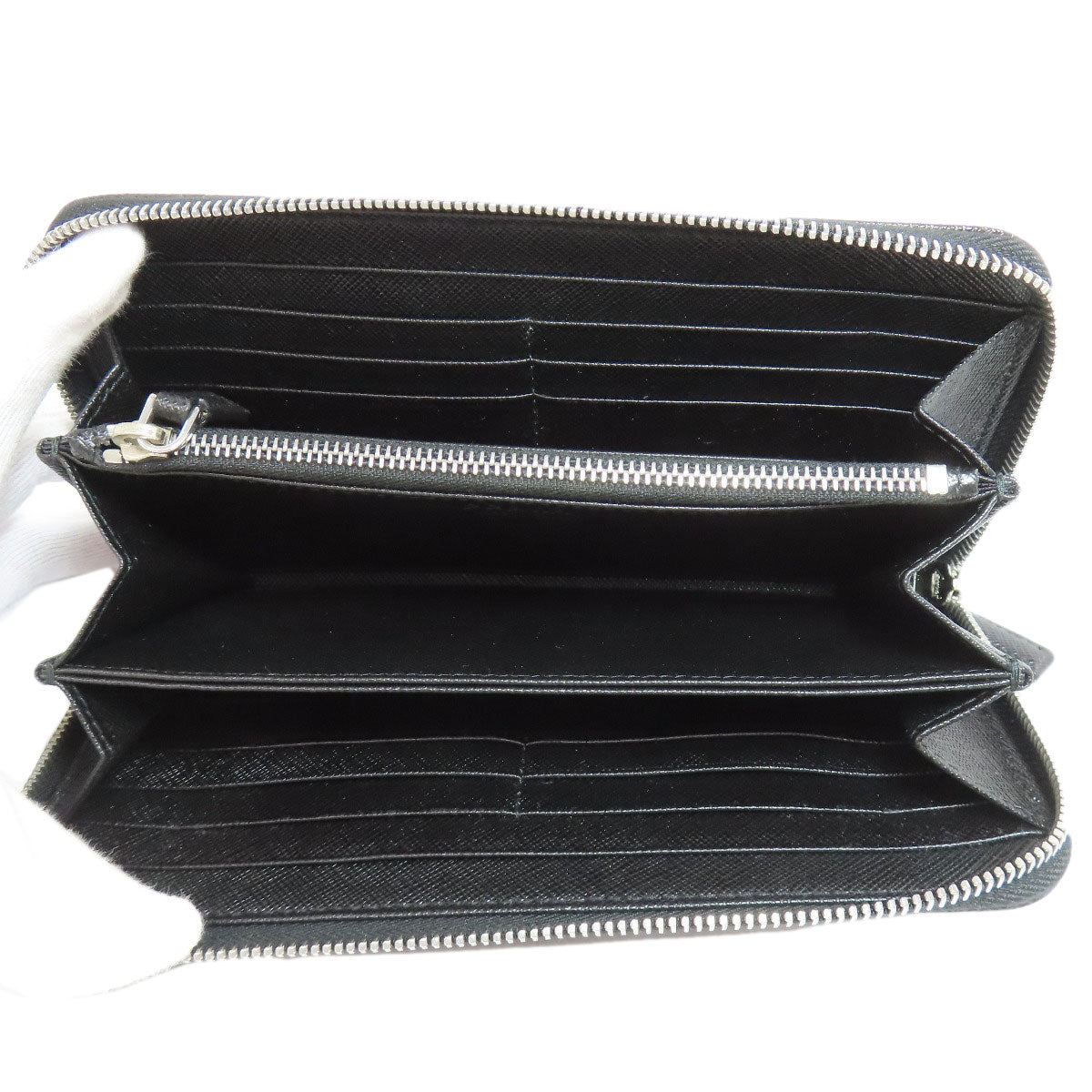 PRADA Zip Around Long wallet (with coin pocket) Safiano Ladies [Used]