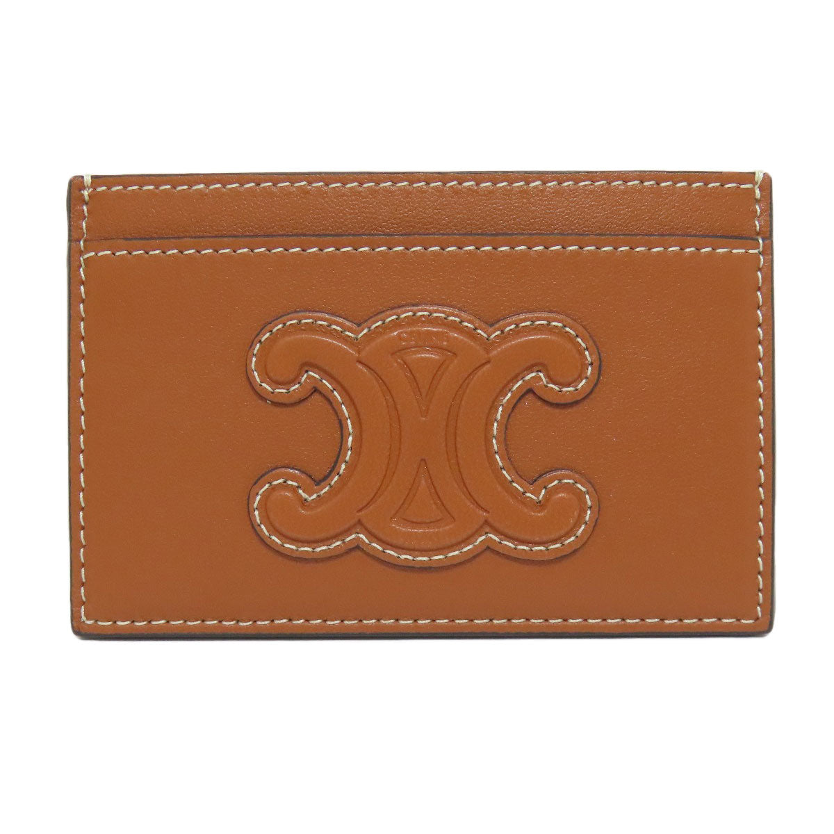 CELINE Triomphe Card Case Leather Ladies [Used]