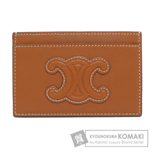CELINE Triomphe Card Case Leather Ladies [Used]