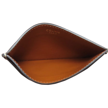CELINE Triomphe Card Case Leather Ladies [Used]