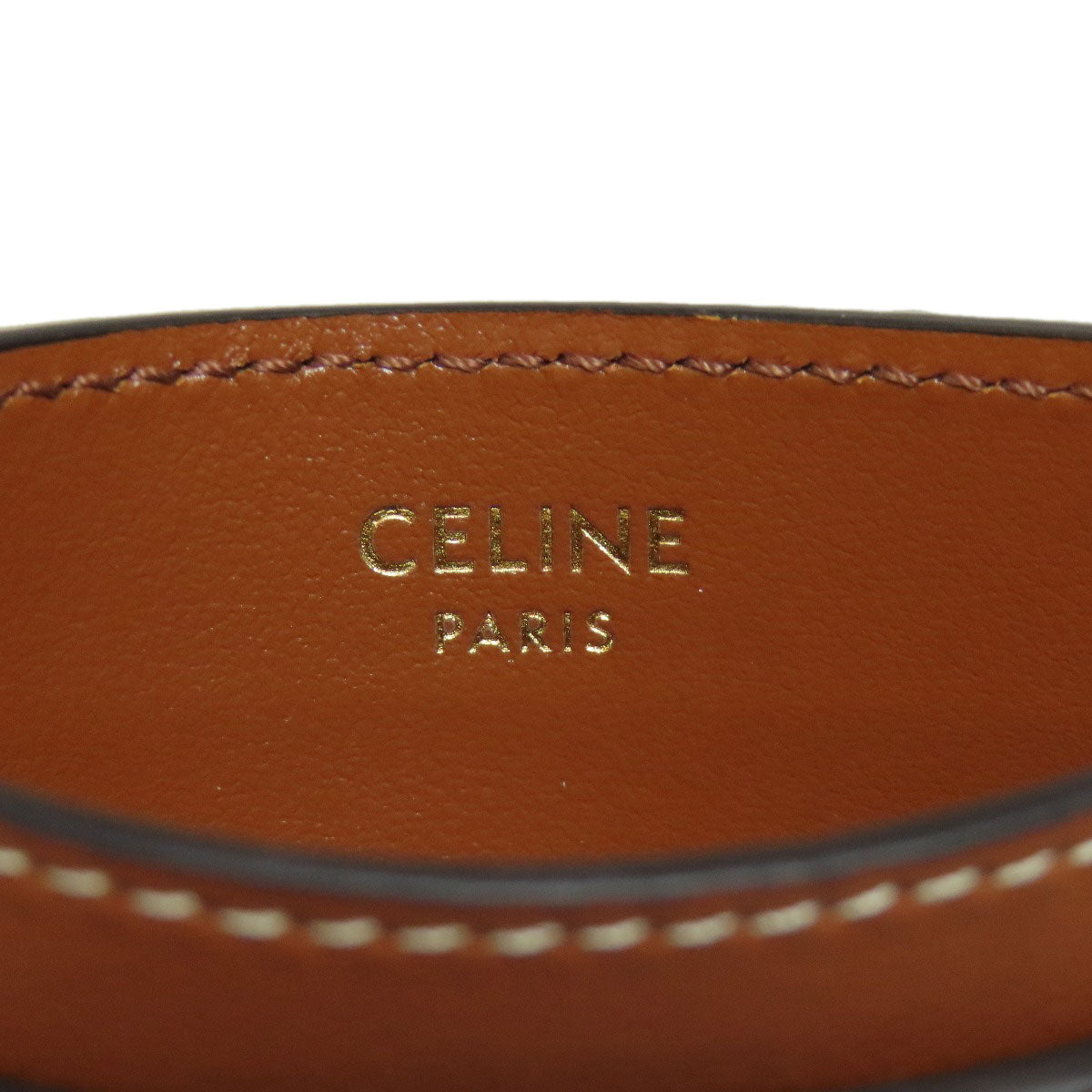 CELINE Triomphe Card Case Leather Ladies [Used]